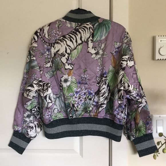 H&M Jackets & Coats Hm Quilted Floral Varsity Bomber Jacket Poshmark